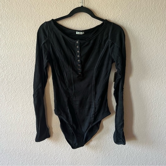 Free People Sloane Bodysuit in Black Small - Picture 4 of 11